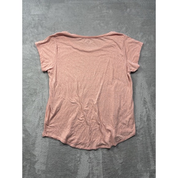 Lucky Brand Graphic Tee XL Pink Floral Trade Mark Boho Style Scoop Neck - Picture 4 of 7